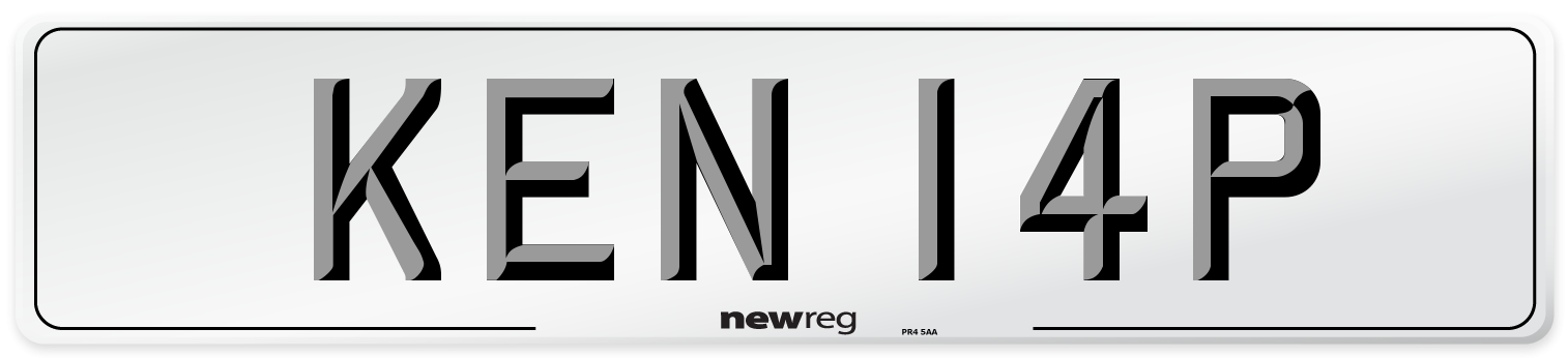 KEN 14P Number Plate from New Reg